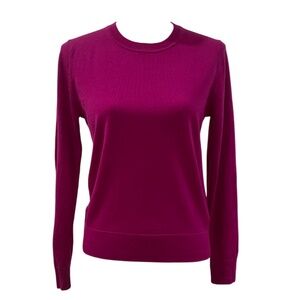 NWT Banana Republic fuchsia bright raspberry washable merino wool sweater S